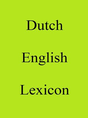 cover image of Dutch English Lexicon